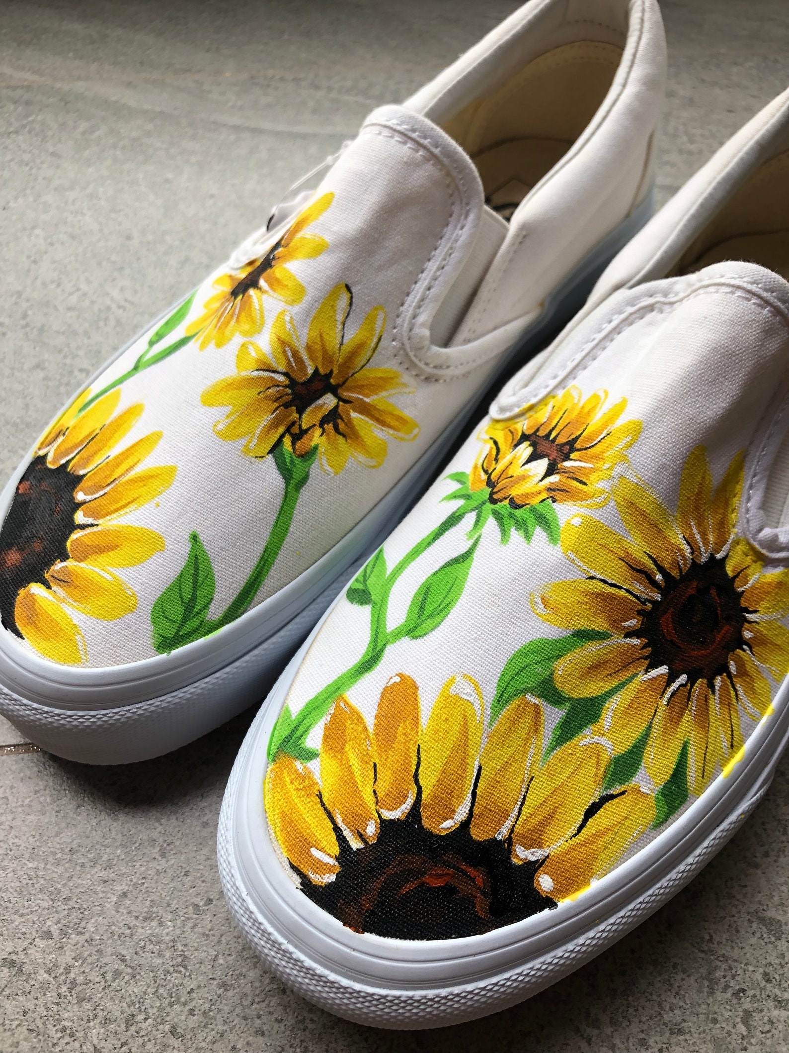 Sunflower Slip on Shoes for Women Hand Painted Shoes Sunflower - Etsy