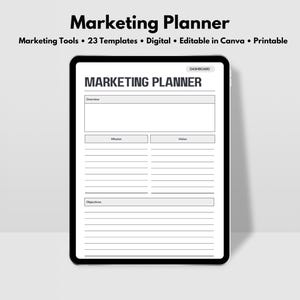 Digital Marketing Planner, Marketing Strategy Planner, Campaign Planner, Social Media Marketing Planner, Marketing Plan Template, Marketing