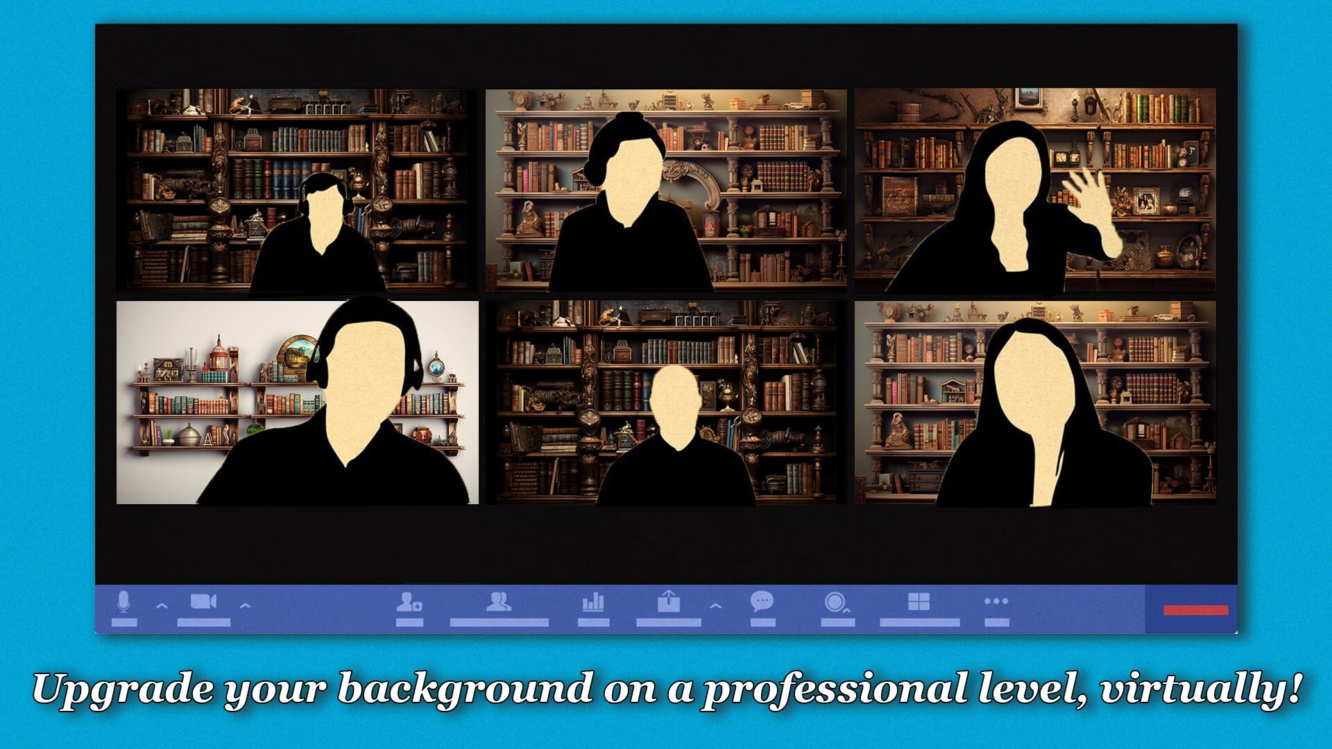 Virtual Video Call Background | Old Fashioned Library | Image for Zoom ...