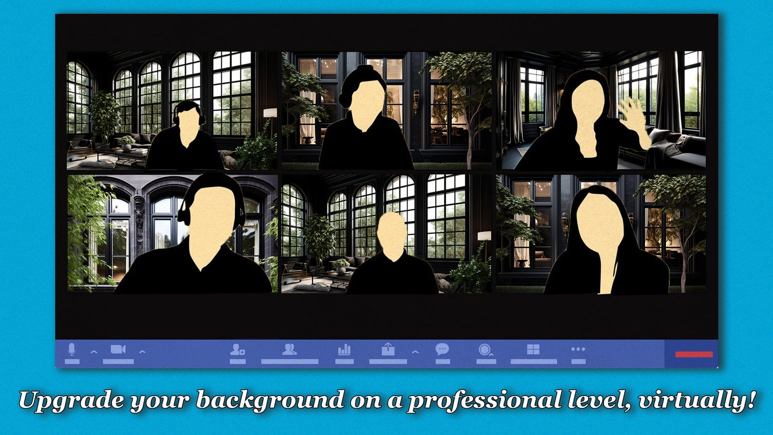 Cyberproof Video Call Background Virtual Video Call Background | Luxury Black Windows | Image for Zoom ...