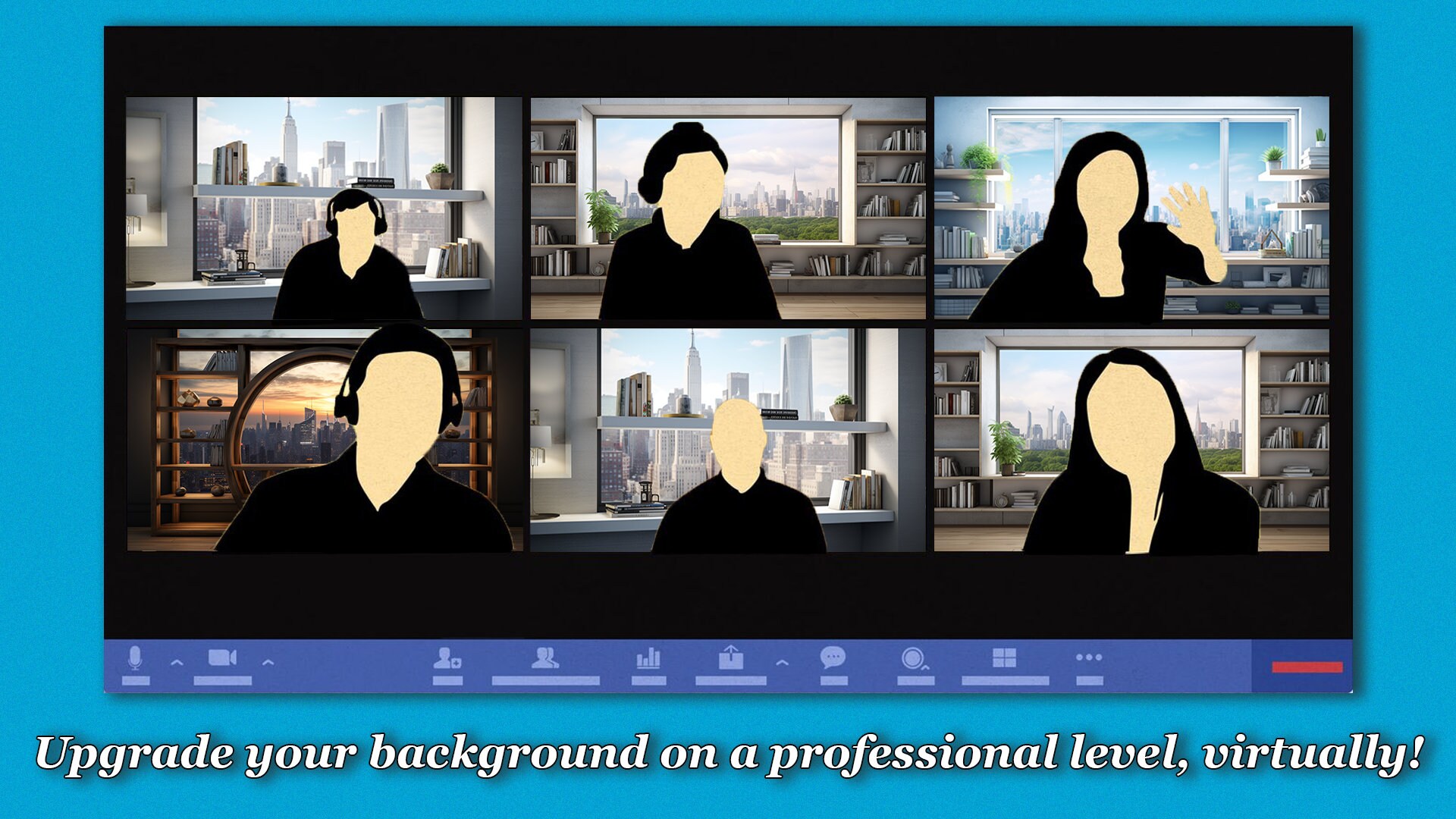 Video Cal Background Virtual Video Call Background | Modern Shelf With City View | Image for ...