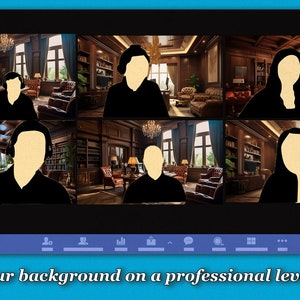 Virtual Video Call Background Professional Wooden Offices Image for Zoom, Video Calls, and Streaming 4 Pack image 5