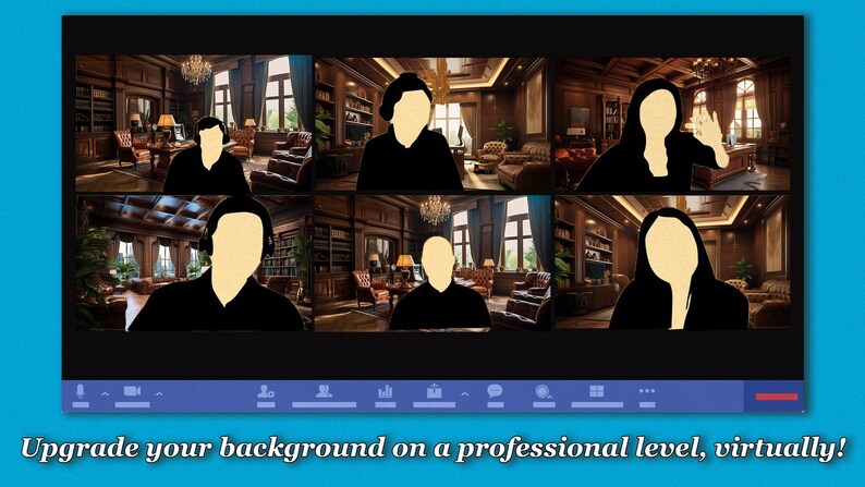 Virtual Video Call Background Professional Wooden Offices Image for Zoom, Video Calls, and Streaming 4 Pack image 5