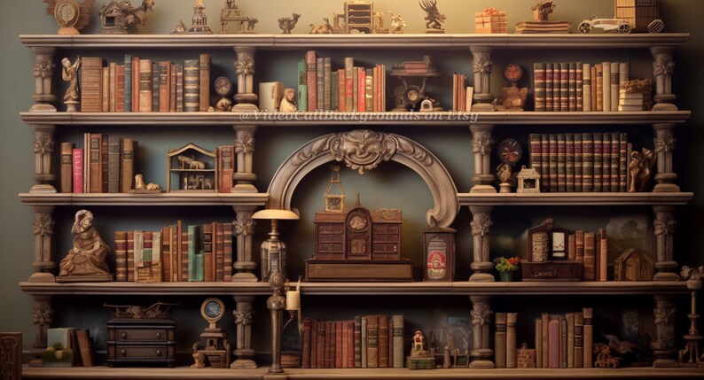 Virtual Video Call Background | Old Fashioned Library | Image for Zoom ...