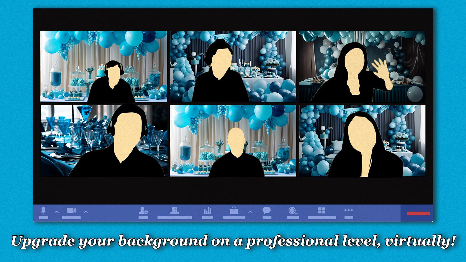 Virtual Video Call Background | Blue Birthday Celebration | Image for ...