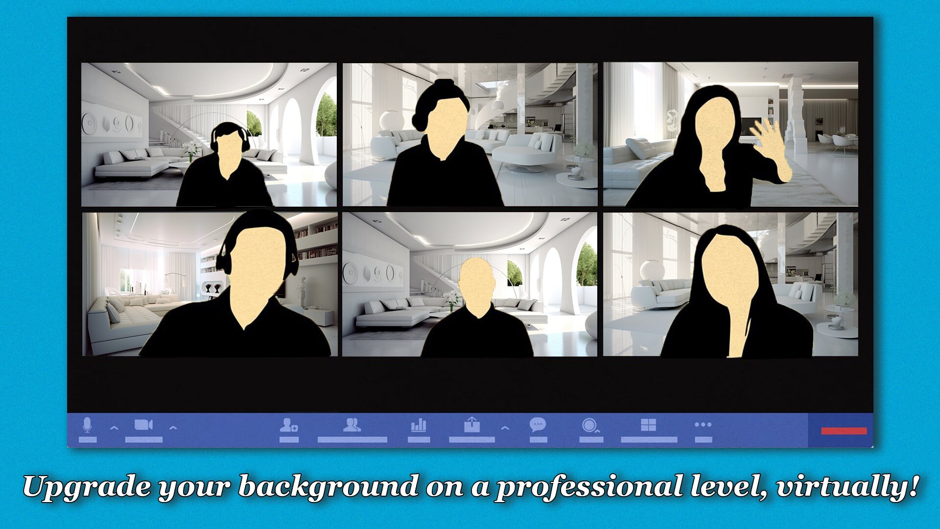 Revantage Call Background Virtual Video Call Background | Modern White Living Room | Image for ...