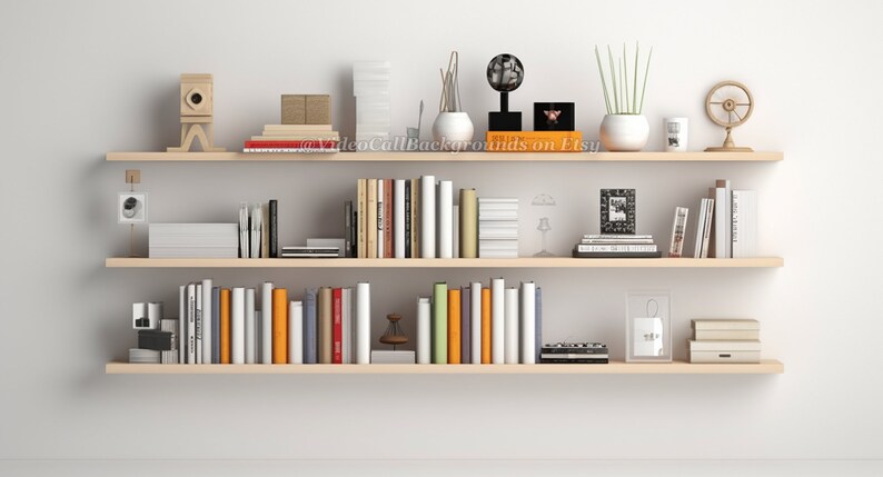 Virtual Video Call Background | Simple Modern Shelf | Image for Zoom ...