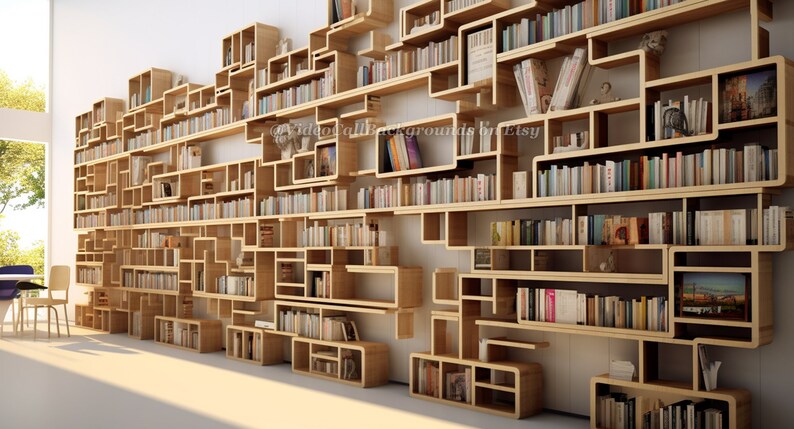 Virtual Video Call Background | Modern Public Library | Image for Zoom ...