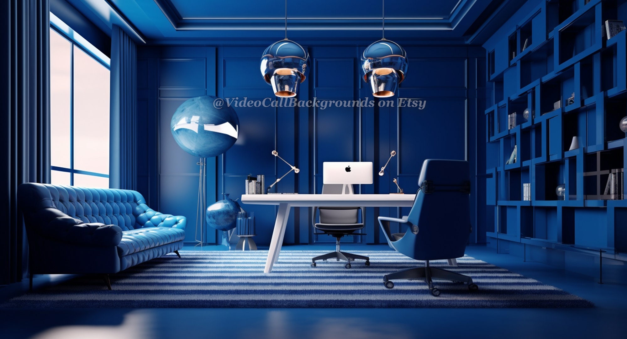 Revantage Call Background Virtual Video Call Background | Modern Blue Office | Image for Zoom ...