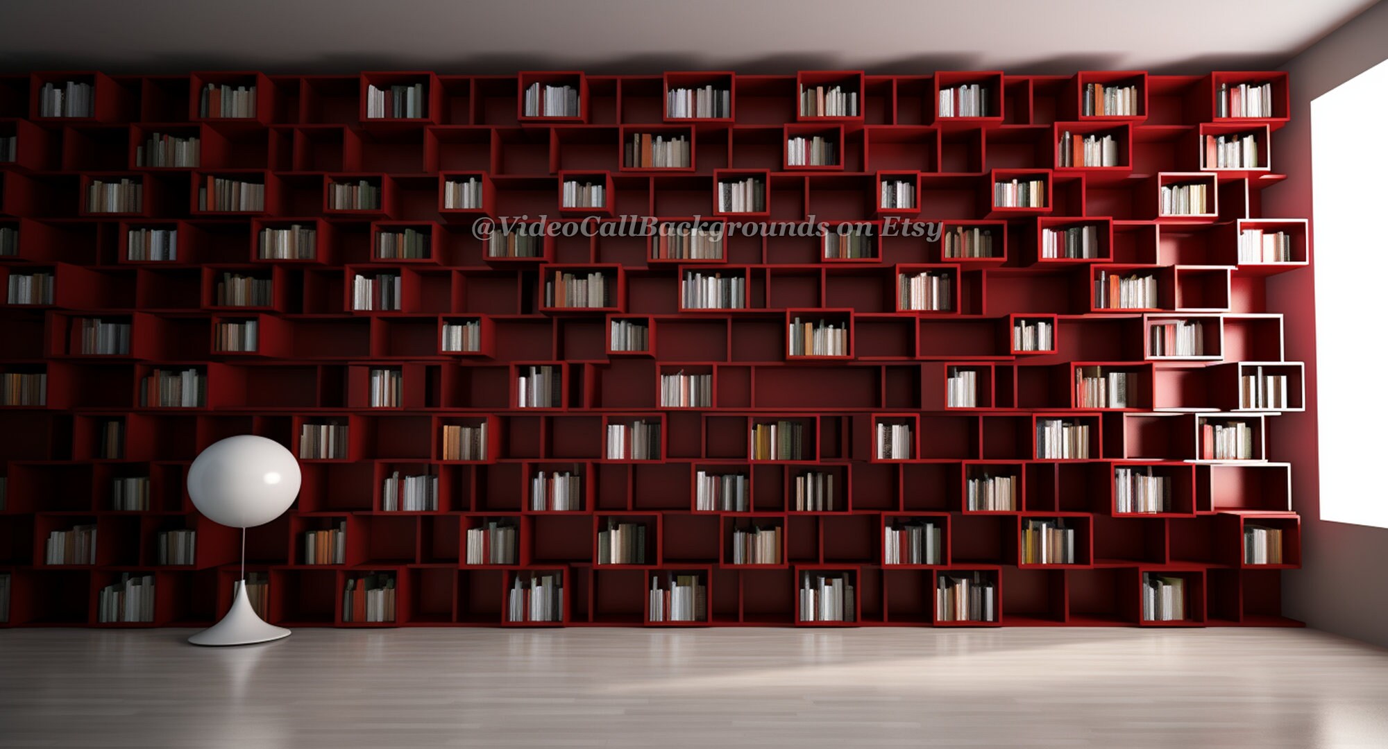 Virtual Video Call Background | Modern Library Shelf | Image for Zoom ...
