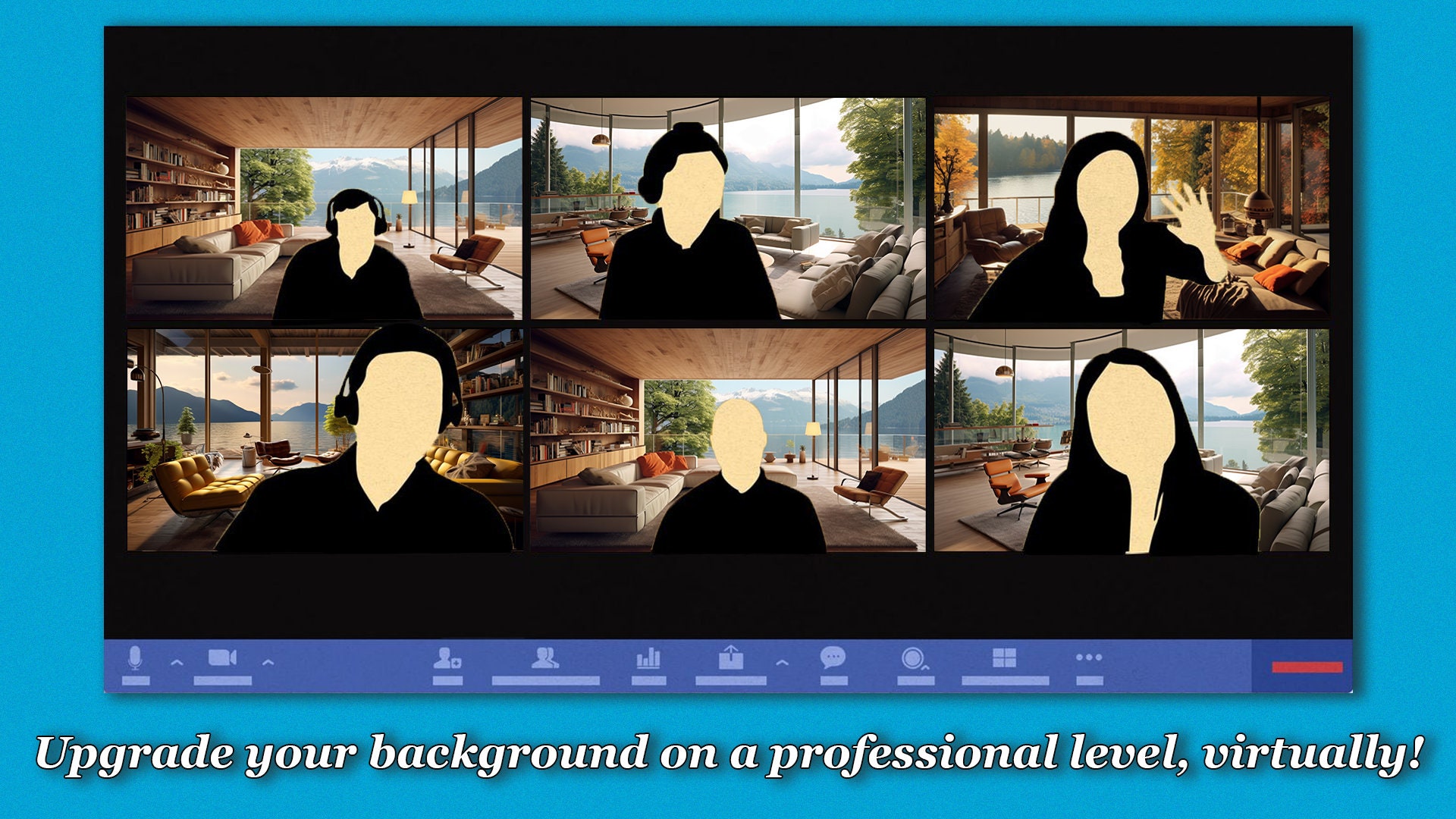Revantage Call Background Virtual Video Call Background | Living Room With Lake View | Image for ...