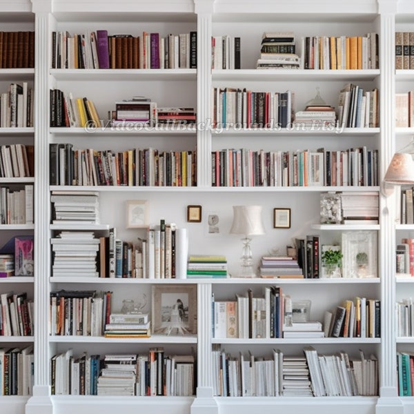 Zoom Background White Bookshelf Etsy