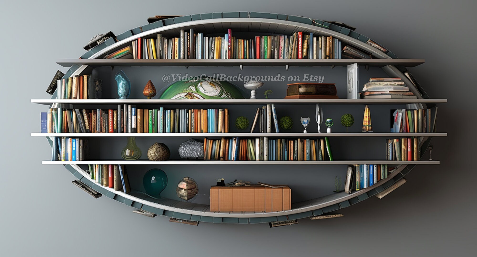 Virtual Video Call Background | Modern Library Shelf | Image for Zoom ...