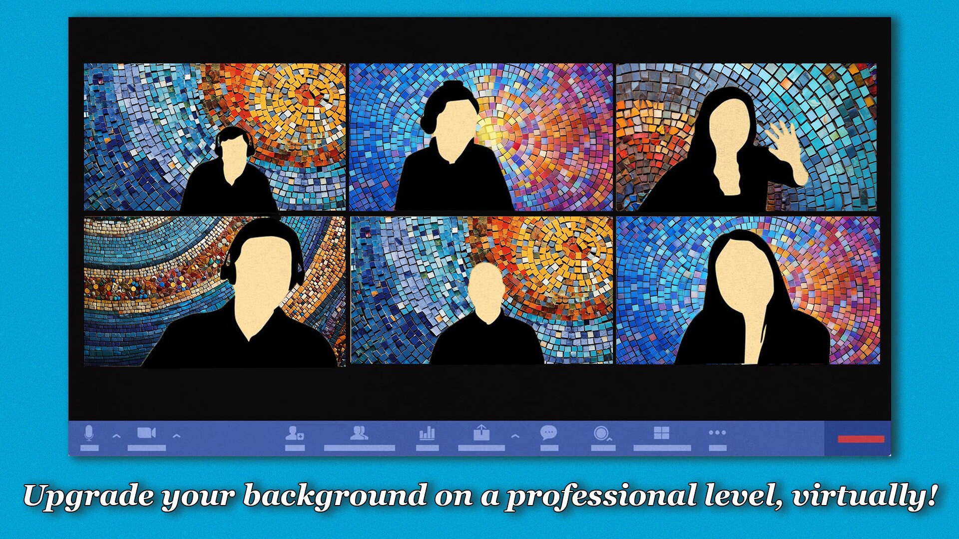Video Cal Background Virtual Video Call Background | Simple Mosaic | Image for Zoom, Video ...