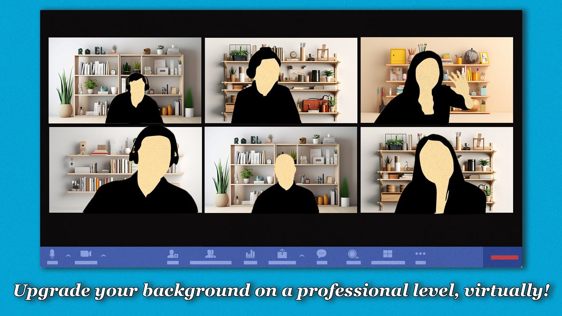 Virtual Video Call Background | Simple Modern Shelf | Image for Zoom ...