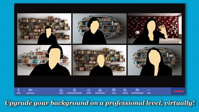 Virtual Video Call Background | Modern Library Shelf | Image for Zoom ...