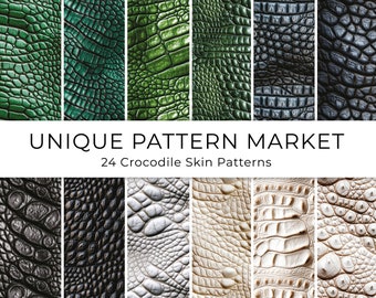 LuxeScale: 24 exquisitos patrones de textura de piel de cocodrilo para proyectos de diseño