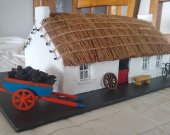 Irish Handcrafted Thatched Cottage Ornament