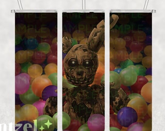 Diseño de sublimación para vaso FNaF Springtrap, 20 oz, delgado/gordo (descarga digital PNG)