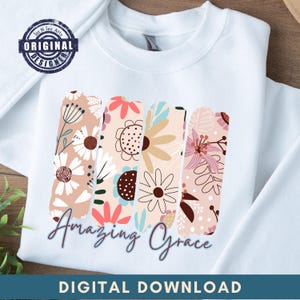 Amazing Grace png Inno Arte floreale astratta Cristiana Primavera Pennellate floreali Design Fiori dipinti a mano Estate Sublimazione DTF