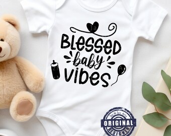 Blessed Baby Vibes png svg Christian kids tshirt png design Religious Bible Graphic Design png Baby Quotes Kids Faith Sublimation Designs