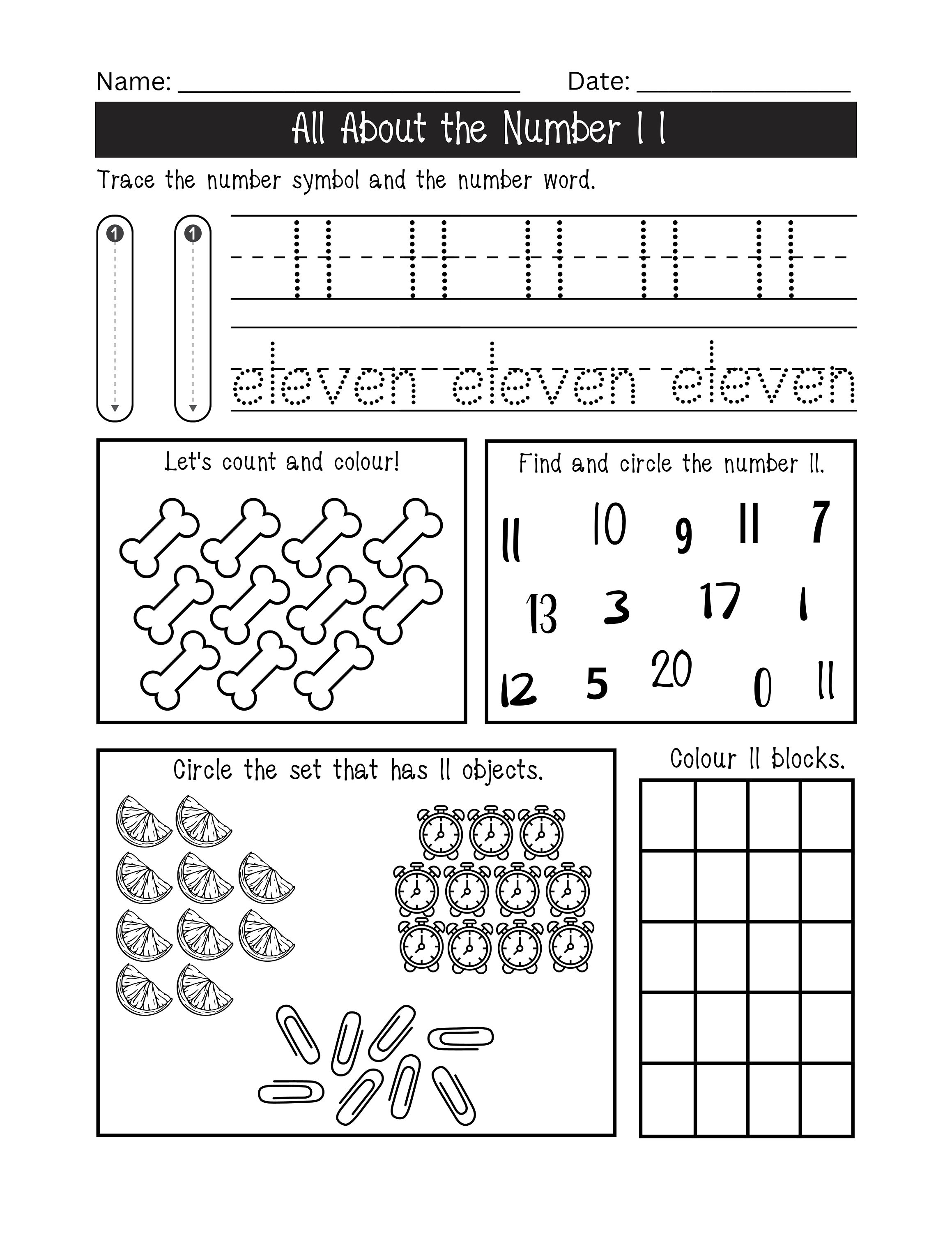 Number Tracing Worksheets 120, Preschool Numbers Worksheets, Printable