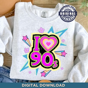 Uwielbiam koszulkę z lat 90. png 90s vibes png 90s quotes shirt 90s Cliparts Sublimacja Designs Retro Shirt Sublimacja Memphis Birthday Clipart