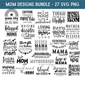 Mama svg png bündel Muttertag svg Mom shirt Lustige Mama svg Mom Zitate svg Blessed mama svg png Christian svg Glaube svg Sublimation Designs