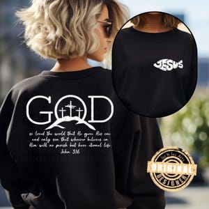 Johannes 3:16 voor God zo geliefde png svg Jesus Cross png svg Voor- en achterkant christelijke PNG svg Bijbel sublimatie ontwerpen religieuze shirt svg