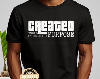 Gemaakt met een doel png svg christelijk mannen shirt svg minimalistische christelijke png bijbel sublimatie ontwerpen religieus shirt geloof shirt DTF