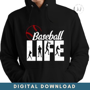 Baseball Life Sport png svg Spieltag PNG Basisball Team Cheer Baseball Typografie Design Sport Cliparts Sublimationsentwürfe