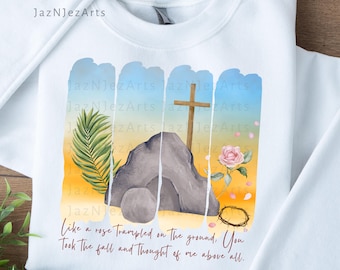 Christian Easter Floral Spring Png Brushstroke Png Happy Easter PNG True Story Christian Sublimation Christian Easter Hymn Floral Art