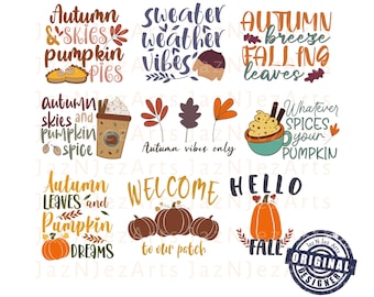 Autumn Bundle PNG Trendy Fall Bundle png Pumpkin Spice Png Fall Design Fall Sublimation Bundle Fall shirt designs bundle