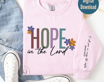Hope Isaiah 40 31 Bible verse png floral christian png Christian shirt PNG sublimation designs religious PNG
