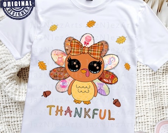 Thanksgiving Fall Patchwork Turkey PNG Thankful Turkey PNG Thankful Coquette png Thanksgiving Sublimation Give Thanks png Fall Shirt Design