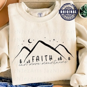 Verset de la Bible png La foi peut déplacer des montagnes Écritures png Sublimation des cliparts Citation religieuse png Dessins de sublimation des écritures