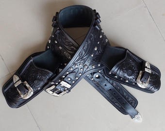 Cinturón de cuero de vaquera con doble funda, hecho a mano – Western Revolver Rig