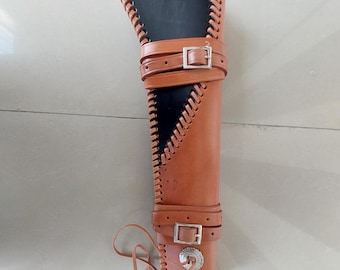 Handmade Leather Mare's Leg Holster for Rossi Ranch Hand – Western Saddle Scabbard – Fits Henry Mare's Leg & Winchester Short Barrel
