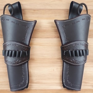 Fondina per pistola western in pelle realizzata a mano, stile cowboy, adatta a revolver da 4 a 9 pollici