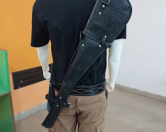 Handmade Croco Black Leather Rifle Scabbard – Cowboy Lever Action Case