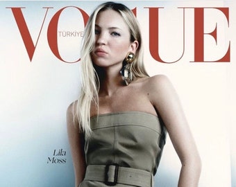 Vogue Turchia aprile 2024 Cover Lila Moss + Aron Piper Supplemento Vogue Man / Spedizione veloce gratuita in tutto il mondo