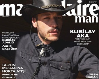 Marie Claire Man Magazine Turkey March 2024 Cover Kubilay Aka / Free Fast Shipping Worldwide