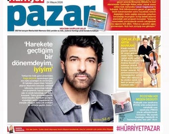 Hürriyet Pazar Turkish newspaper supplement 24 May 2026 / interview with Engin Akyürek - Tracked international shipping