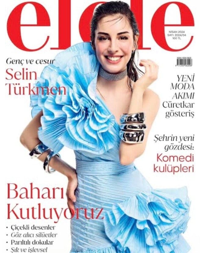 Elle Turkey Magazine aprile 2024 - Copertina di Selin Türkmen + tazza GRATUITA