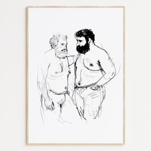 Arte gay, Coppia gay, Poster con stampa gay, Arte murale per la casa, Pittura gay, Regali gay, Poster da parete LGBTQ+ / Cherish