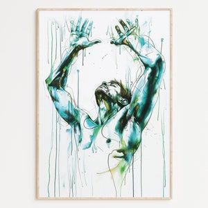Gay Art, Gay Couple, Gay Print Poster, Home Decor Wall Art, Gay Painting, Gay Gifts, LGBTQ+ Wall Poster | Breathe