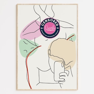 Gay Art, Gay Couple, Gay Print Poster, Home Decor Wall Art, Gay Painting, Gay Gifts, LGBTQ+ Wall Poster | Peach Up
