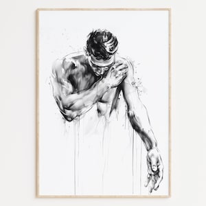 Gay Art, Gay Couple, Gay Print Poster, Home Decor Wall Art, Gay Painting, Gay Gifts, LGBTQ+ Wall Poster | Eclipse