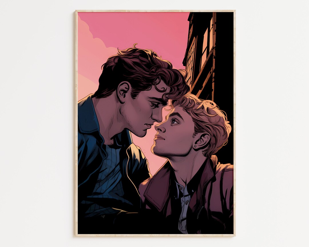 Gay Art, Gay Couple, Gay Print Poster, Home Decor Wall Art, Gay ...
