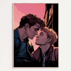 Gay Art, Gay Couple, Gay Print Poster, Home Decor Wall Art, Gay Painting, Gay Gifts, LGBTQ+ Wall Poster | Love Heroes
